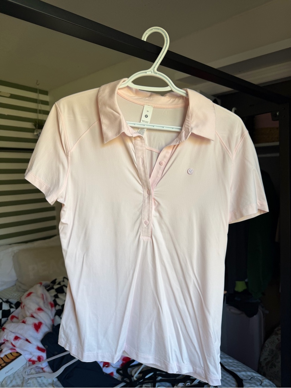 lululemon athletica Light Pink Short Sleeve Polo Tee